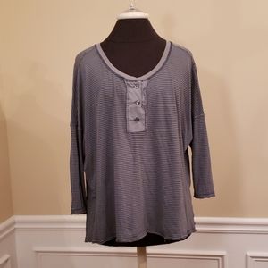 LIV Los Angeles Casual Dolman Sleeve T-Shirt navy
